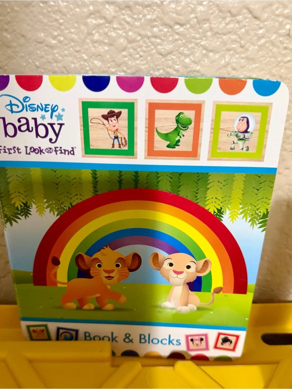 Disney Baby First Look & Find Book with 10 Wooden ABC Number Blocks Complete Set